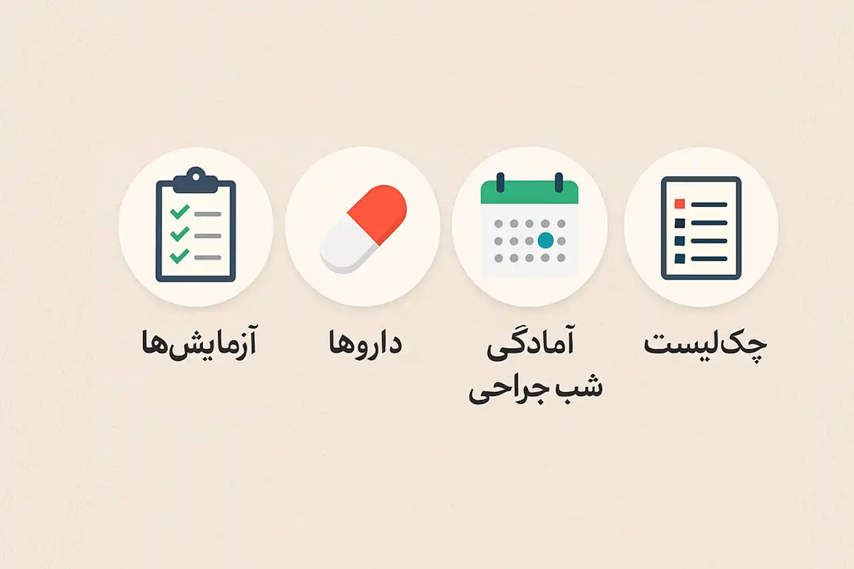 قبل از بلفاروپلاستی چه کارهایی انجام دهیم؟چک لیست آزمایشها، داروها و آمادگی شب جراحی