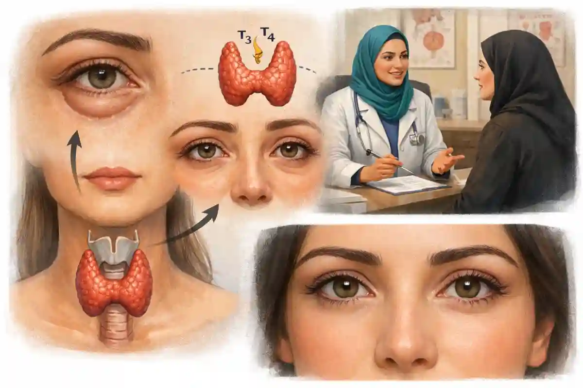 ارتباط اختلالات تیروئید با پف پلک و نتایج بلفاروپلاستی