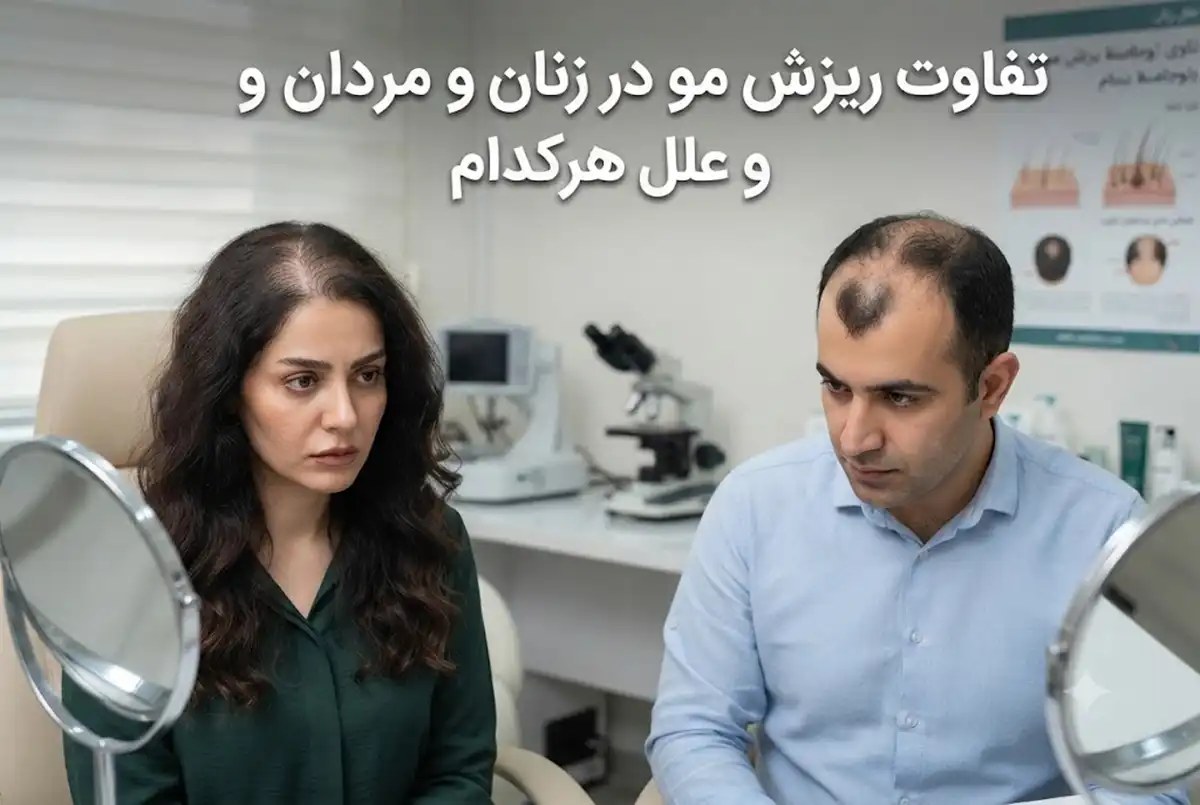 تفاوت ریزش مو در زنان و مردان و علل هرکدام